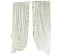 LINDER 0390/20/501 Paire de Bonne Femme Polyester Lin Champagne Passe Tringle 95 x 150 cm, Blanc