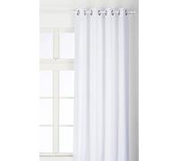 LINDER 0517/10/375FR Rideau Toile Aspect Lin Blanc Oeillets 135 x 260 cm