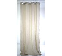 LINDER 0517/15/375FR Rideau Toile Aspect Lin Sable Oeillets 135 x 260 cm