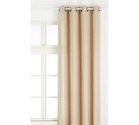 LINDER 0517/17/375FR Rideau Toile Aspect Lin Gris Ficelle Oeillets 135 x 260 cm