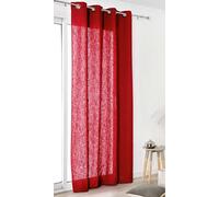 LINDER 0517/69/375FR Rideau Toile Aspect Lin Rouge Oeillets 135 x 260 cm