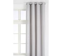 LINDER 0517/91/375FR Rideau Toile Aspect Lin Gris Ciment Oeillets 135 x 260 cm