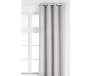 LINDER 0517/91/375FR Rideau Toile Aspect Lin Gris Ciment Oeillets 135 x 260 cm