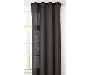 LINDER 0517/92/375FR Rideau Toile Aspect Lin Gris Anthracite Oeillets 135 x 260 cm