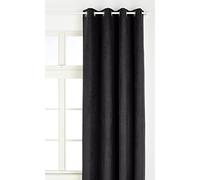 LINDER 0520/19/375FR Rideau Suédine Lourde Noir Oeillets 145 x 260 cm