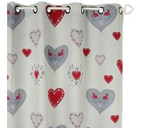 Linder 0551/69/49829/375FR Rideau Occultant Imprimé Pralognan Beige Grisé Bordeaux Oeillets 145 x 260 cm