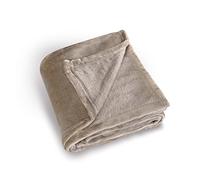 Plaid - HOME MAISON - Taupe - 130 x 180 cm - Uni en polaire