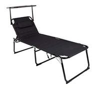 Linder Bain de Soleil XXL avec Toit Pare-Soleil rembourré Noir