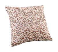 LINDER Coussin Garni à Motif Animalier - tissé et Teint en France - Finition Passepoil - Coloris Marron Fauve - Dimensions 45x45cm - 62% Polyester 37% Coton 1% Autres Fibres - Collection Marsala