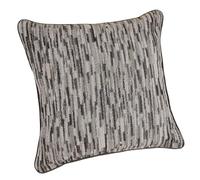 LINDER - Coussin Garni Tissu Upcyclé/Recyclé - Tissu tissé et Teint en France - Finition Passepoil - Déhoussable - Coloris Gris Bistre - Dimensions 45x45cm - Collection Basalte
