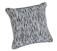 LINDER - Coussin Garni Tissu Upcyclé/Recyclé - Tissu tissé et Teint en France - Finition Passepoil - Déhoussable - Coloris Bleu Cobalt - Dimensions 45x45cm - Collection Basalte