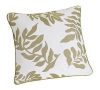 LINDER - Coussin Garni Tissu Upcyclé/Recyclé - Tissu tissé et Teint en France - Style Nature - Finition Passepoil - Déhoussable - Coloris Vert Bouteille - Dimensions 45x45cm - Collection Amélie