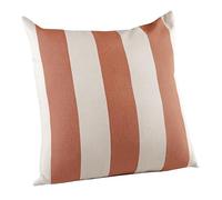 LINDER Coussin Garni UPCYCLÉ - tissé et Teint en France - Finition Passepoil - Coloris Orange Brûlé - Dimensions 45x45cm - 56% Polyester 42% Coton 2% Autres Fibres - Collection Sunset