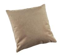 LINDER Coussin Plein uni Effet velouré Tissu Thermique doublé - Style Peau de pêche - Coloris Beige Camel - Finition zippée sans Passepoil - 100% Polyester - Collection Baltic