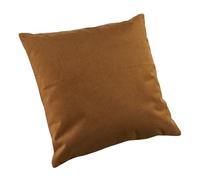 LINDER Coussin Plein uni Effet velouré Tissu Thermique doublé - Style Peau de pêche - Coloris Brun cuivre - Finition zippée sans Passepoil - 100% Polyester - Collection Baltic