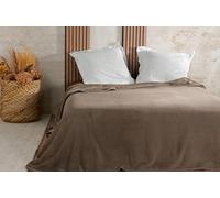 LINDER Couvre lit Velours gaufré - 240x260cm - Taupe