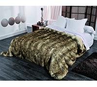 Linder jeté de lit Grizzly en Fourrure synthétique en Acrylique et Polyester Coloris Marron Beige en 250x260m