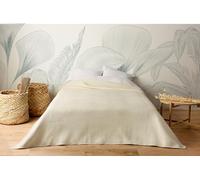 LINDER jeté de lit matelassé Motif capitoné - Coloris Blanc Mat - 100% Polyester - Dimensions 230x250cm - Collection Hawaï