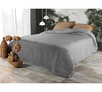 LINDER Jeté de lit Pompon Coloris Gris en 250x260cm