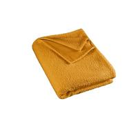 LINDER Plaid Mouton Coloris Moutarde en 140x180cm