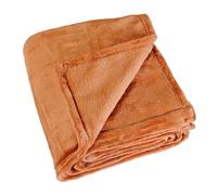 LINDER - Plaid rectangulaire doux et cocooning - Coloris Caramel - 100% polyester - Dimensions 130x180cm - Collection Cocoon