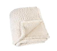 LINDER Plaid Teddy molletoné en Polyester en Coloris écru Blanc cassé en 130x150cm