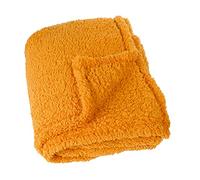 LINDER Plaid Teddy molletoné en Polyester en Coloris Jaune Safran en 130x150cm