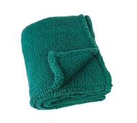 LINDER Plaid Teddy molletoné en Polyester en Coloris Vert émeraude en 130x150cm