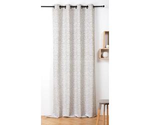 LINDER Rideau à Motif Inspiration Tweeds Anglais - Style Rustique - Finition Œillets Canon de Fusil - Coloris Marron Ébène et Blanc - Dimensions 140x240cm - 89% Polyester 11% Lin - Collection Harris