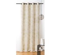 LINDER Rideau à Motif Soleil - Style Solaire - Finition Œillets Canon de Fusil - Coloris Beige Sable - Dimensions 140x260cm - 66% Coton 34% Polyester - Collection Soleil