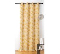 LINDER Rideau à Motif Soleil - Style Solaire - Finition Œillets Canon de Fusil - Coloris Jaune Solaire - Dimensions 140x260cm - 66% Coton 34% Polyester- Collection Soleil