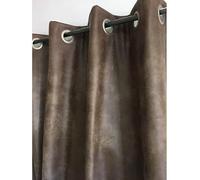 Linder Rideau Aspect Faux Cuir usé Chocolat