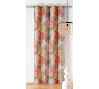 LINDER Rideau Bouquet Rouge et Multicolor Finition œillets Canon de fusil145x260cm