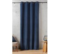 Linder Rideau Isolant obscurcissant Thermique - Effet Peau de pêche - Coloris Bleu Baltique - Finition œillets Canon de Fusil - Dimensions 135x260cm - 100% Polyester - Collection Baltic