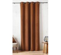 Linder Rideau Isolant obscurcissant Thermique - Effet Peau de pêche - Coloris Brun Acajou - Finition œillets Canon de Fusil - Dimensions 135x260cm - 100% Polyester - Collection Baltic