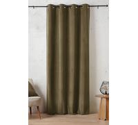 Linder Rideau Isolant obscurcissant Thermique - Effet Peau de pêche - Coloris Vert Olive - Finition œillets Canon de Fusil - Dimensions 135x260cm - 100% Polyester - Collection Baltic