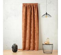 Linder Rideau Isolant obscurcissant Thermique et phonique - Coloris Orange Caramel - Style Velour - Finition Galon fronceur à Plat - Dimensions 135x260cm - 100% Polyester - Collection Colorado