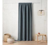 Linder Rideau Isolant obscurcissant Thermique - Style Naturel - Coloris Bleu Mineral - Finition Galon fronceur à Plat - Dimensions 135x260cm - 100% Polyester - Collection Adélie