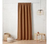 Linder Rideau Isolant obscurcissant Thermique - Style Naturel - Coloris Orange brulé - Finition Galon fronceur à Plat - Dimensions 135x260cm - 100% Polyester - Collection Adélie