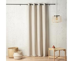 LINDER Rideau Isolant Thermique et obscurcissant - Style Naturel - Blanc Ivoire - Finition œillets Canon de Fusil - 140x240cm - 43% Laine 26% Polyester 13% Coton 18% Polyamide - Collection Mélolaine