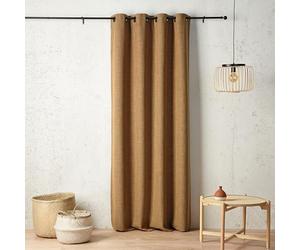 LINDER Rideau Isolant Thermique et obscurcissant - Style Naturel - Jaune Blond - Finition œillets Canon de Fusil - 135x240cm - 100% Polyester - Collection Adélie