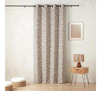 LINDER Rideau Isolant Thermique et phonique - Style Nature - Taupe Clair - œillets Canon de Fusil - 140x240cm - 62% Polyester 37% Coton 1% Autres Fibres - Collection Bouleau