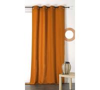 Linder Rideau Métis en matières Naturelles (Coton/Lin) Coloris Brun orangé œillets 135 x 260 cm