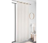 Linder Rideau Métis Coton/Lin - écru blanc cassé, œillets 135 x 260 cm