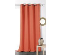 Linder Rideau Métis en matières Naturelles (Coton/Lin) Coloris Rose Brique œillets 135 x 260 cm