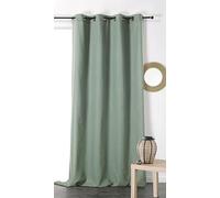 Linder Rideau Métis en matières Naturelles (Coton/Lin) Coloris Vert Argile œillets 135 x 260 cm