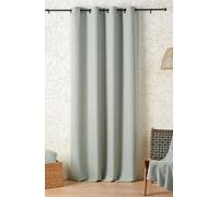 Linder Rideau Naturel aux CBD - Tissé et Teint en France - Motif Chevron - Style Naturel - Coloris Vert Sauge - œillets Canon de Fusil 140x260cm 51% Coton 28% Polyester 21% Lin - Collection Relax