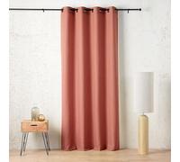Linder Rideau Naturel Souple et Dense - Style Naturel - Coloris Rouge Corail - Finition œillets Canon de Fusil - Dimensions 145x260cm - 56% Polyester 31% Lin 13% Coton - Collection Zephir