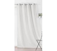 LINDER Rideau Outdoor déperlant - tissé et Teint en France - Finition Oeillets Canon de Fusil antioxydant - Coloris Écru - Dimensions 135x240cm - 100% Polyester - Collection Toile EXTÉRIEURE