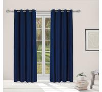 LINDER Rideaux BohoChic "Calypso Navy" avec anneaux 140 x 240 cm